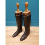 Pair of early 20th C. leather riding boots.