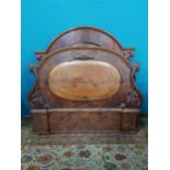 19th C. carved mahogany double bed. {146 cm H x 165 cm W}.