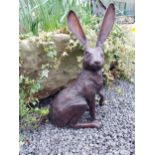 Exceptional quality bronze model of Hare. {54 cm H x 34 cm W x 23 cm D}.