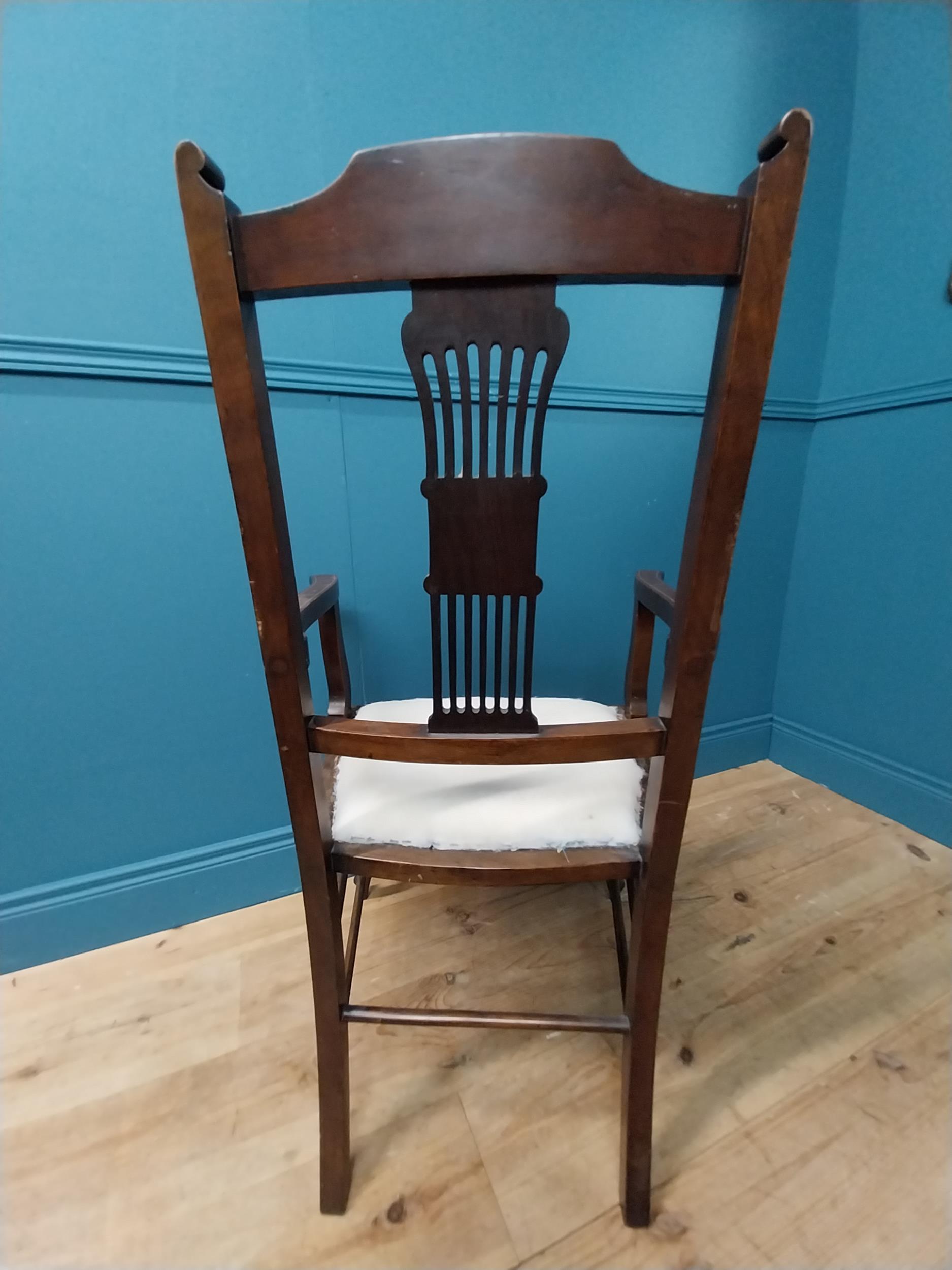 Edwardian inlaid mahogany open armchair raised on cabriole legs. - Image 5 of 5