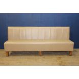 Ribbed faux leather free standing seating {H 91cm x W 220cm x D 60cm}.