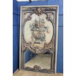 Venetian plaster wall plaque with mirror {H 218cm x W 124cm x D 6cm}.