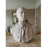 19th C. plaster bust of a Military Gentleman {59 cm H x 50 cm W x 34 cm D}.