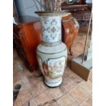 Large Oriental ceramic vase. {103 cm H x 40 cm Diam}.