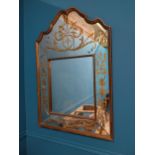 Early 20th C. Venetian mirror with gilded decoration {102 cm H x 70 cm W}.
