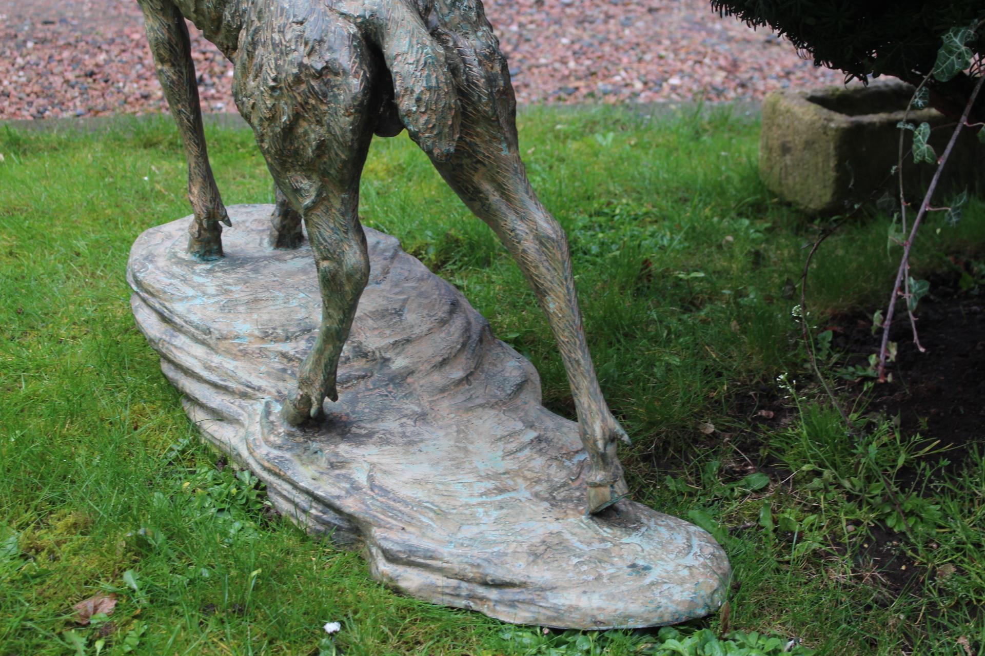Bronze stag on bronze jutting rock {H 161cm x W 59cm x D 100cm}. - Image 3 of 4