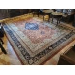 Persian 100% wool hand knotted carpet square {460 cm L x 300 cm W}.