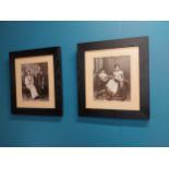 Two framed photographs of Indian family {47 cm H x 42 cm W}.