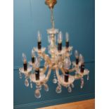 French cut glass eight branch chandelier {72 cm H x 62 cm Dia.}