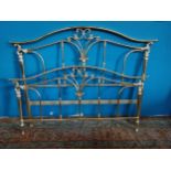 Good quality decorative brass double bed {135 cm H x 175 cm W}.