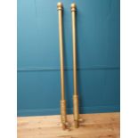 Long wooden painted curtain pole {418 cm L x 15 cm D}.