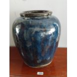 Glazed ceramic vase {46 cm H x 40 cm Dia.}.