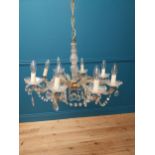 French cut glass eight branch chandelier {90 cm H x 62 cm Dia.}