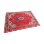 Good quality hand knotted Tabriz Persian carpet square {350 cm L x 250 cm W}.