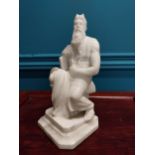 19th C. carved alabaster figure of Moses {16 cm H x 7 cm W x 7 cm D}.