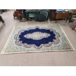 Decorative hand knotted Persian carpet square {316 cm L x 225 cm W}.