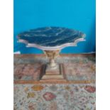 Decorative giltwood wine table with marbleised top. {50 cm H x 67 cm Diam}.