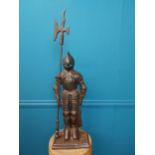 Metal companion set in the form of a Knight. {74 cm H x 23 cm W x 18 cm D}.