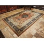 Persian 100% wool hand knotted carpet square {295 cm L x 182 cm W}.