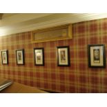 Set of five framed black and white prints depicting Irish Poets {37 cm H x 24 cm W}.