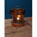 Good quality early 20th C. brass and copper ships lantern {36 cm H x 34 cm W x 32 cm D}.