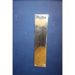 Brass door push plate {H 30cm x W 7cm}.