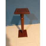 Burr walnut and brass plant stand {70 cm H x 26 cm Dia.}.