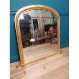 Good quality gilt over mantle mirror {114cm H x 124 cm W}