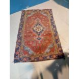 Decorative Persian carpet square {190 cm L x 112 cm W}.