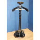 5th avenue chrome and brass valet stand {H 133cm x W 45cm x D 33cm}.