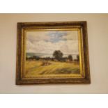 Thomas Dingle Wheatfield oil on canvas mounted in gilt frame {69 cm H x 80 cm W}.