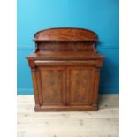 Good quality 19th C. feathered mahogany side cabinet with fitted interior, gallery back and two