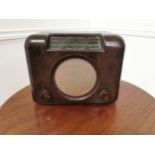 Bush Bakelite radio with original back { 24cm H X 30cm W X 20cm D }.