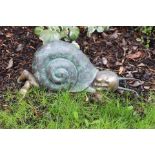 Bronze garden baby snail {H 24cm x W 56cm x D 17cm}.