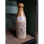 19th C. Ross and Co Newcastle upon Tyne stoneware Ginger Beer bottle. {20 cm H x 6 cm Diam}.