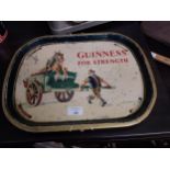 Guinness for strength Horse tin plate advertising tray. {31 cm H x 41 cm W}.