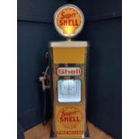 Retro shell petrol pump {H 170cm x W 60cm x D 30cm}