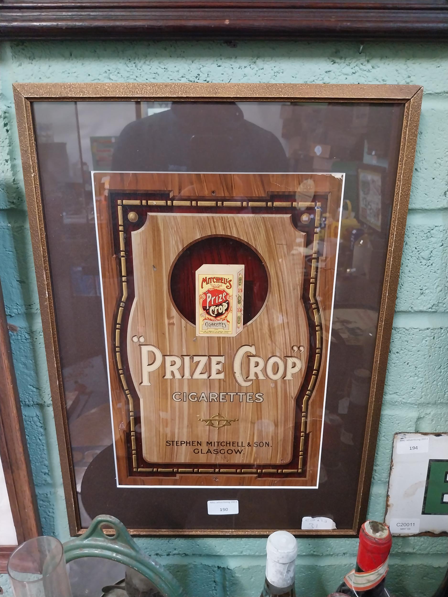 Mitchell’s Prize Crop framed advertising showcard. {54 cm H x 37 cm W}