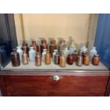 Collection of 25 earthenware bottles {H 22cm down to H 10cm}