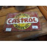 Wakefield Castrol Motor Oil enamel advertising sign. {18 cm H x 28 cm D}.