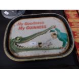 My Goodness My Guinness Crocodile tinplate advertising tray. {32 cm H x 41 cm W}.