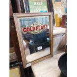 1930's Wills Gold Flake framed advertising mirror. {39 cm H x 29 cm W}.