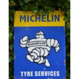 Michelin Tyre Services enamel advertising sign {60cm H x 45cm W}