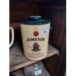 Jameson Irish Whiskey ice bucket. {16 cm H x 11 cm Diam}.