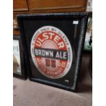 Ulster Brown Ale Brewed by Ulster Brewers Glen Road Belfast framed advertising print. {80 cm H x