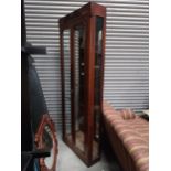 Early 20th C. mahogany chemist shop display cabinet with mirrored back. {220 cm H x 84 cm W x 30