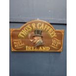 Tho's R. Caffrey prize medal Irish ale wooden advertisement {H 37cm x W 60cm}
