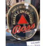 Bass Ale enamel advertising sign. {46 cm H x 36 cm W}.