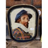 Will’s Gold Flake Tray depicting Sir Walter Raleigh. {41 cm H x 31 cm W}.
