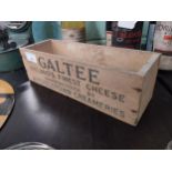 Galtee Cheese Mitchelstown Dairies wooden advertising box. {9 cm H x 30 cm H x 10 cm D}.